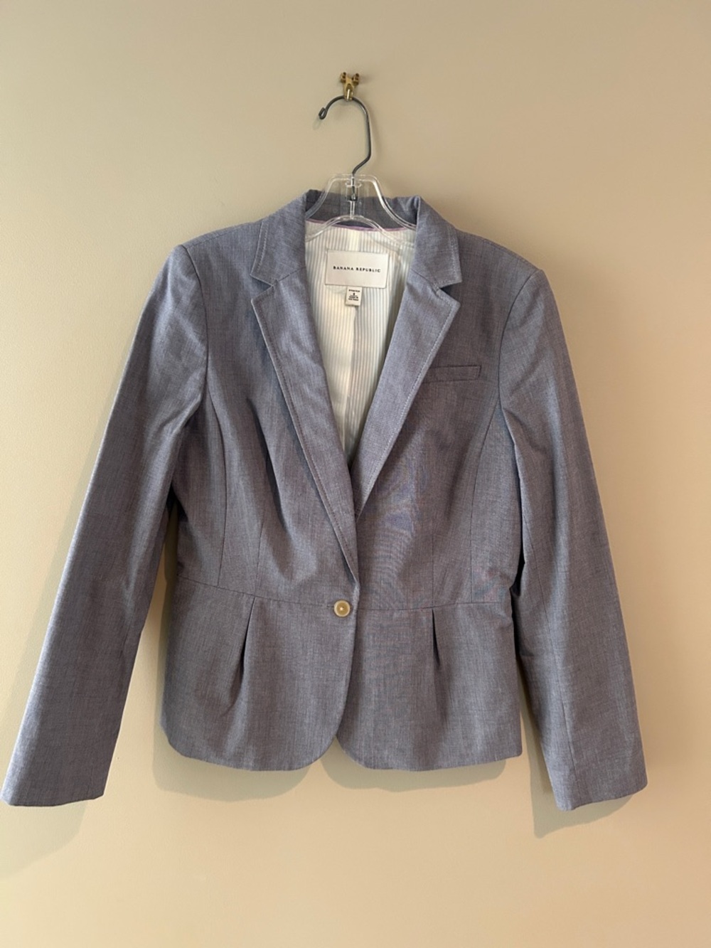Banana Republic Women's Pale Blue Single-Button Blazer